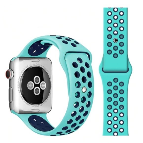 NEW[BAND] GreenBlue Sport Silicone For Apple Watch - Picture 1 of 2